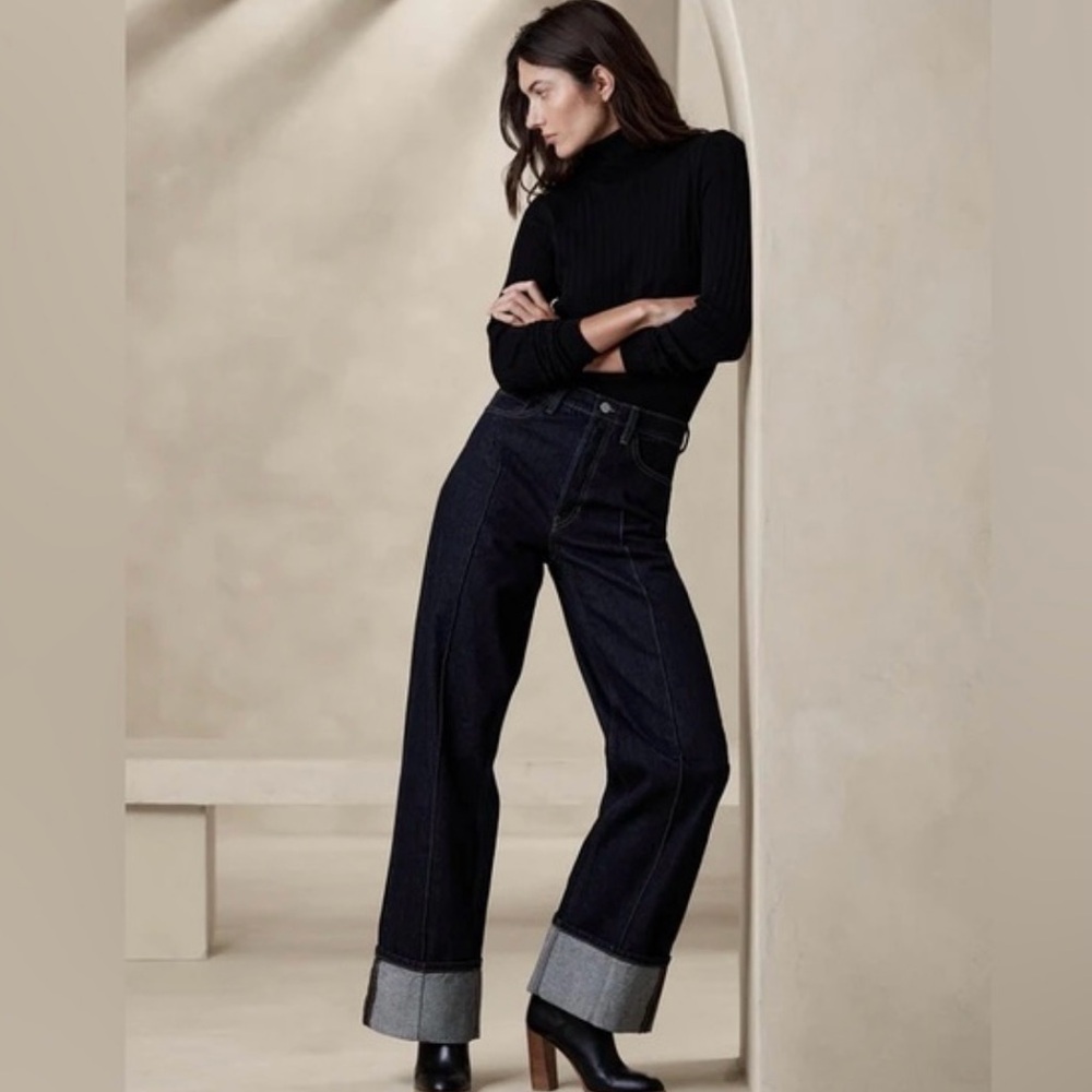 Banana Republic Dark Blue Wide-Leg Jeans